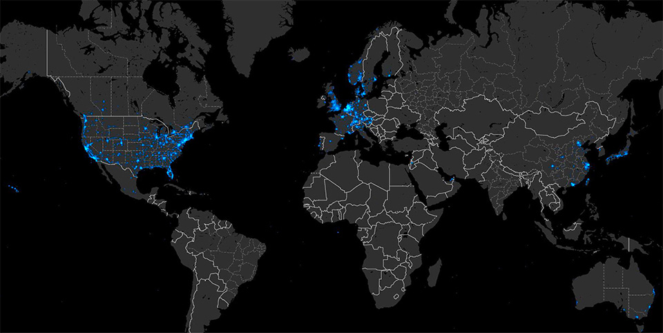 Tesla CO2 kaart; oktober 2017