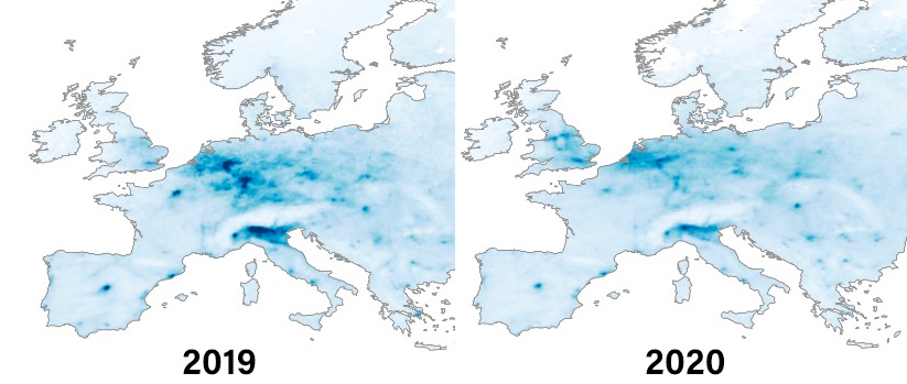 Luchtkwaliteit omhoog door Coronavirus Luchtkwaliteit omhoog door Coronavirus
