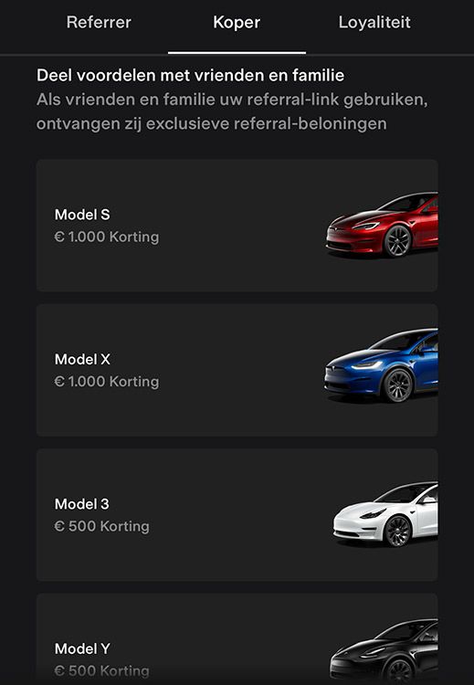 Tot 1.000 euro korting op een Tesla