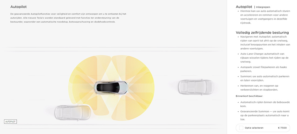 Tesla Volledig Zelfrijdende Besturing (aankoop)