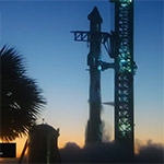 Starship de ruimte in geschoten